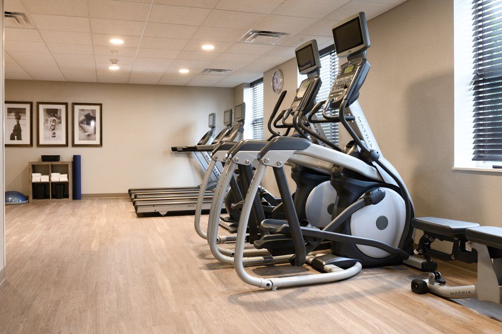 image The modern fitness center is equipped with state-of-the-art exercise machines, offering guests a convenient place to maintain their workout routines.