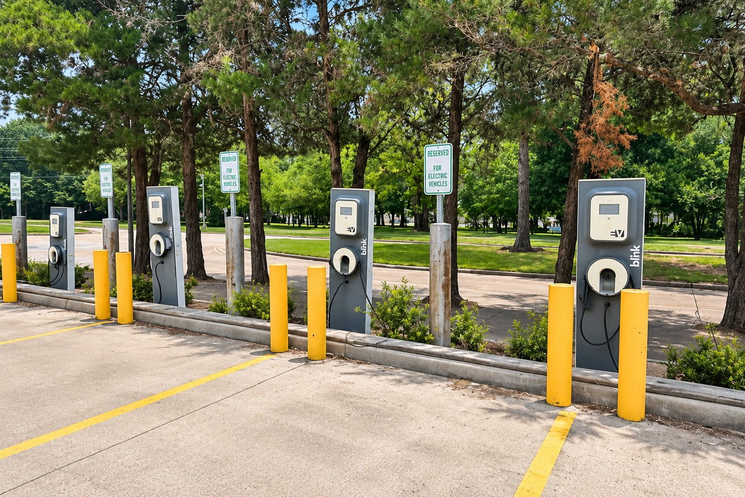 image Charge up at the electric vehicle charging stations on site.