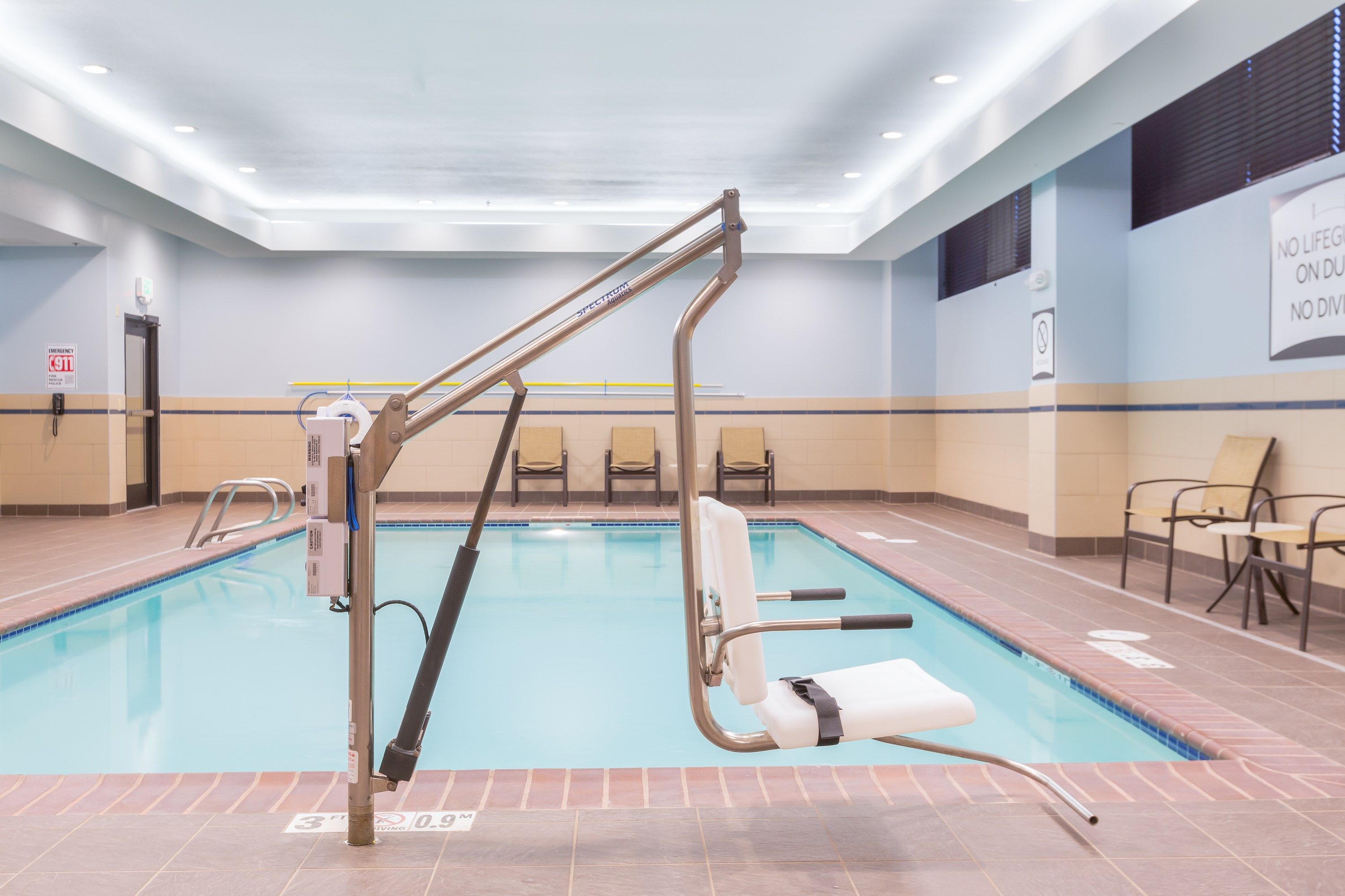 image The pool has accessible features.