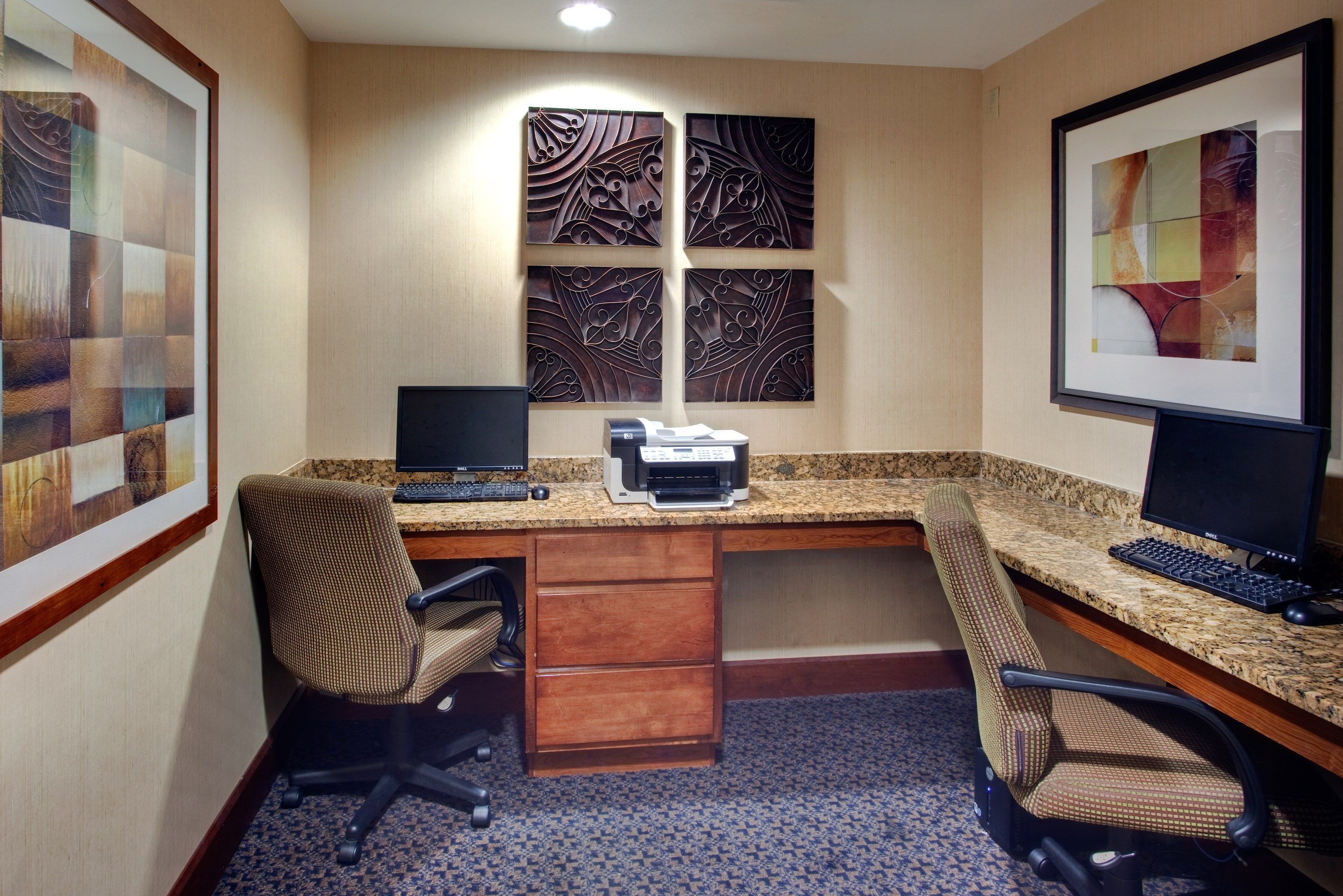 image Business center with computers and printer available 24 hours.