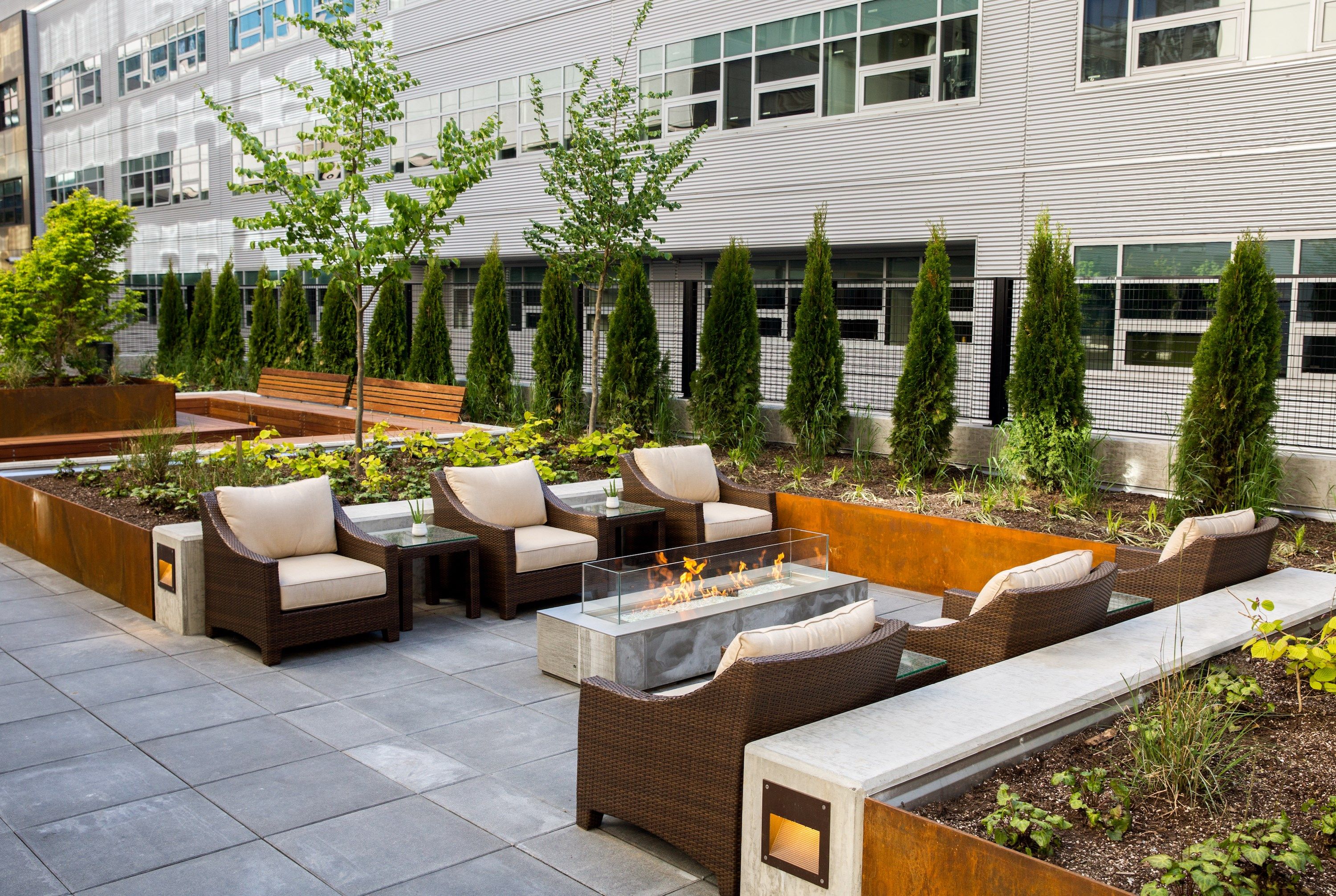 image Relax on the shared terrace with new and old friends.