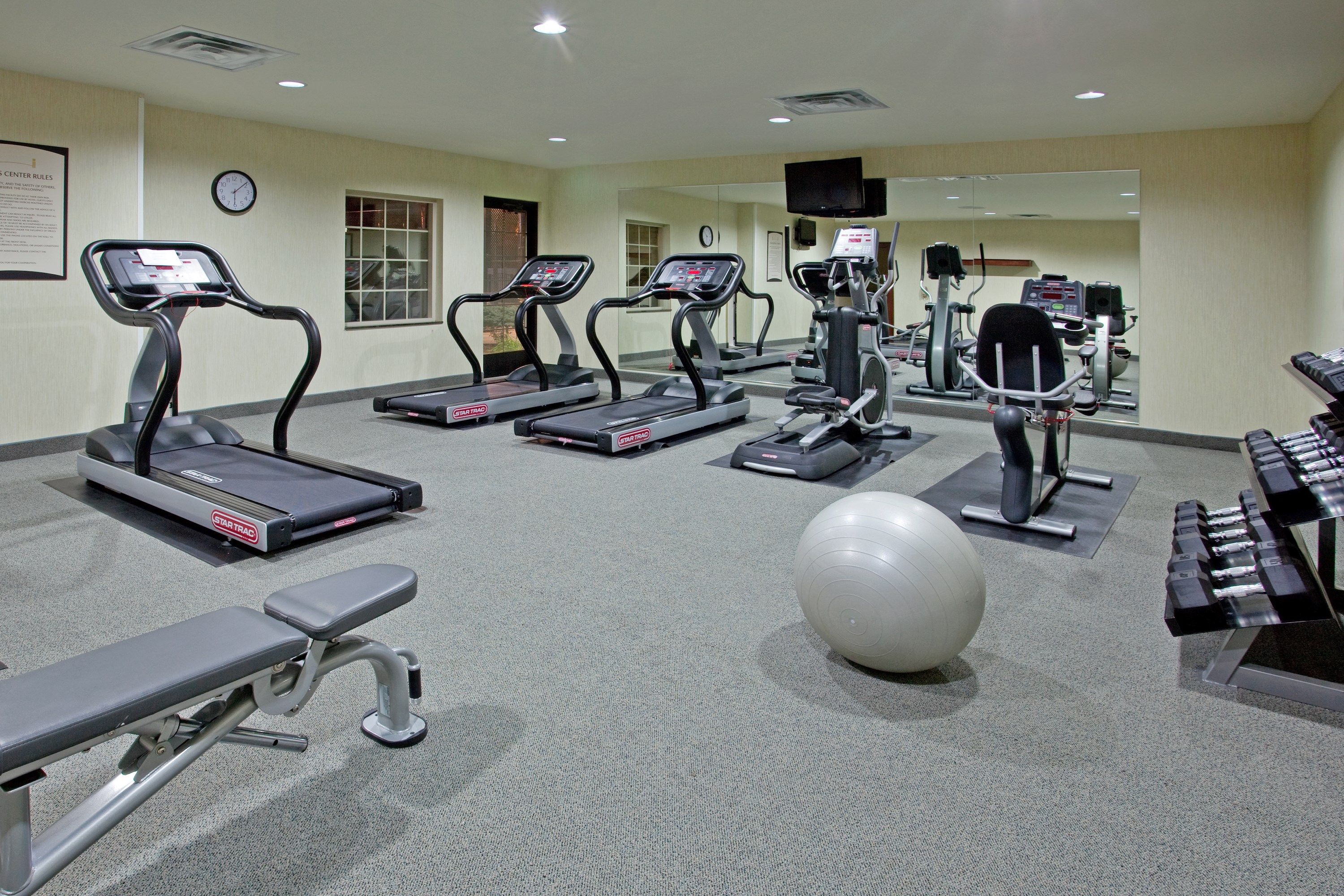 image Keep up your fitness routine at the gym.