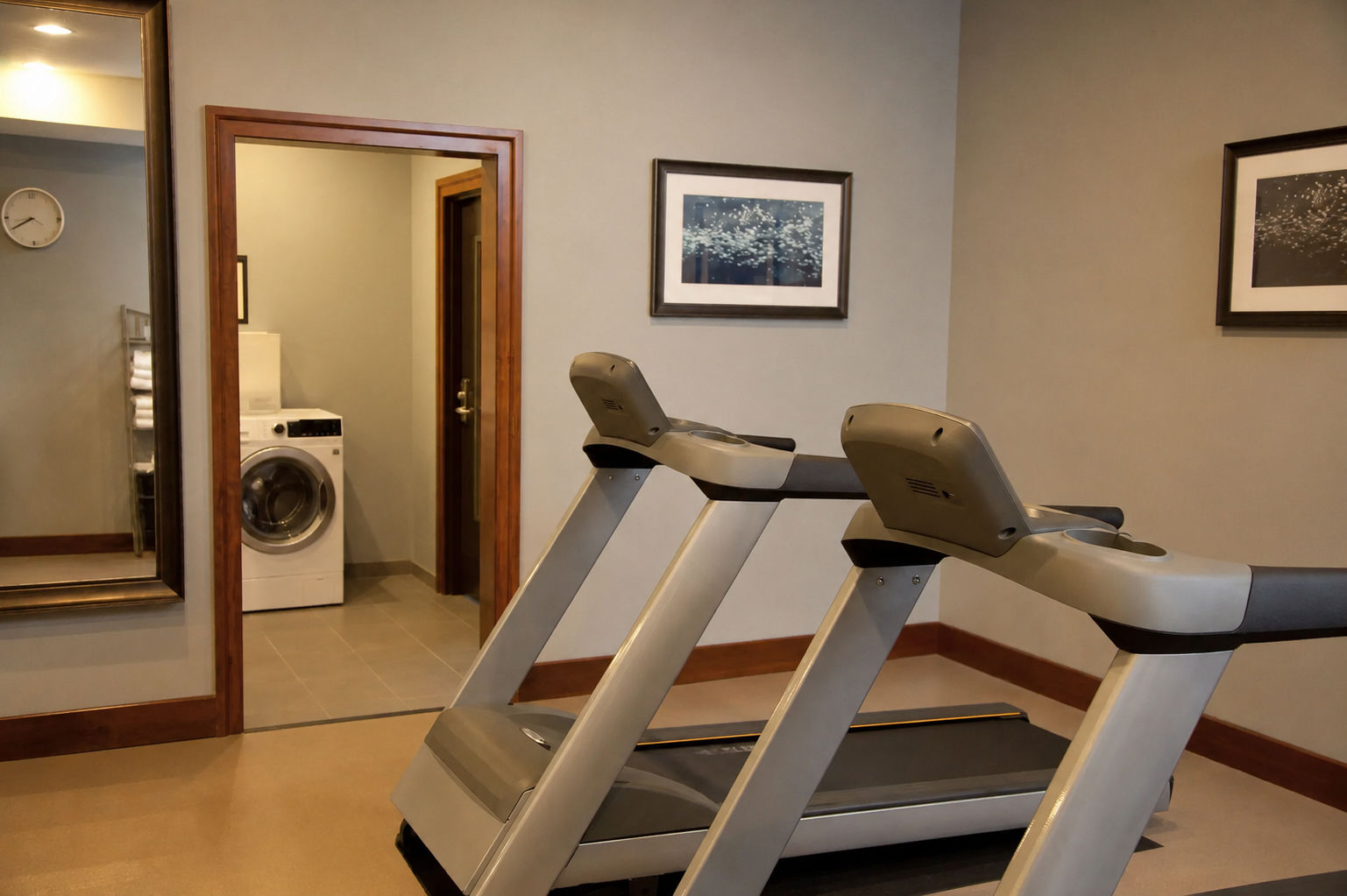 image Fitness center with cardio equipment and treadmills.