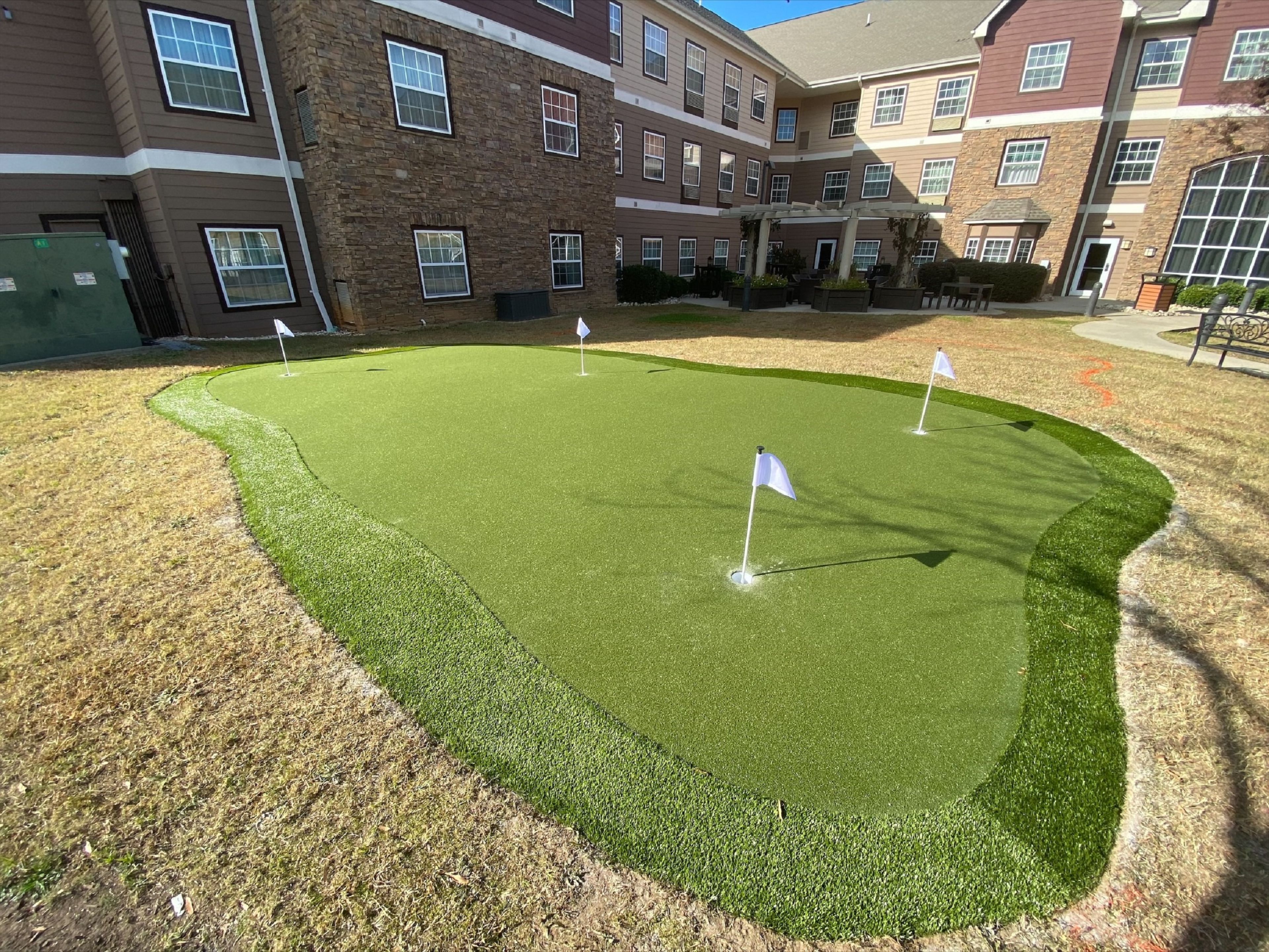 image Outdoor putting green for a relaxing round in the sunshine.