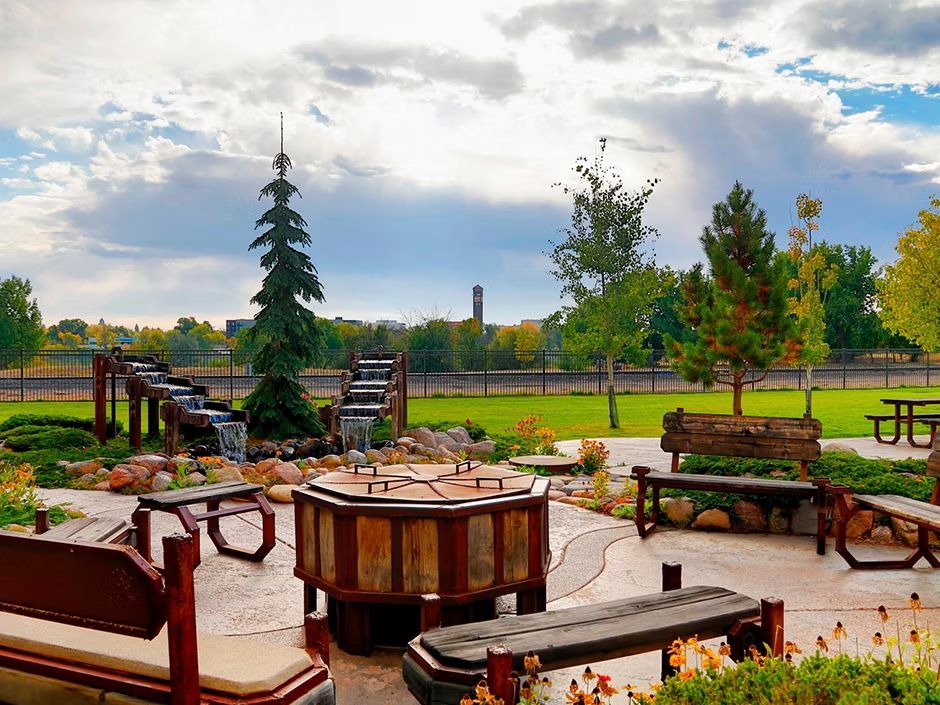 image Gather around the cozy fire pit, perfect for evening conversations with friends.