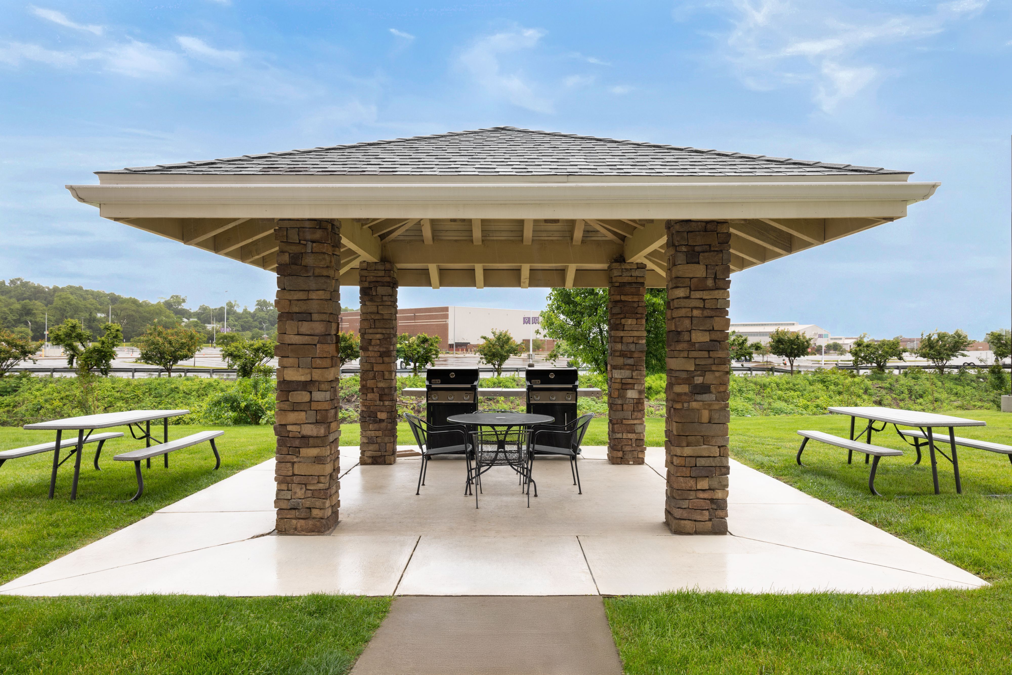 image Outdoor BBQ gazebo perfect for warm-weather grilling and relaxation.