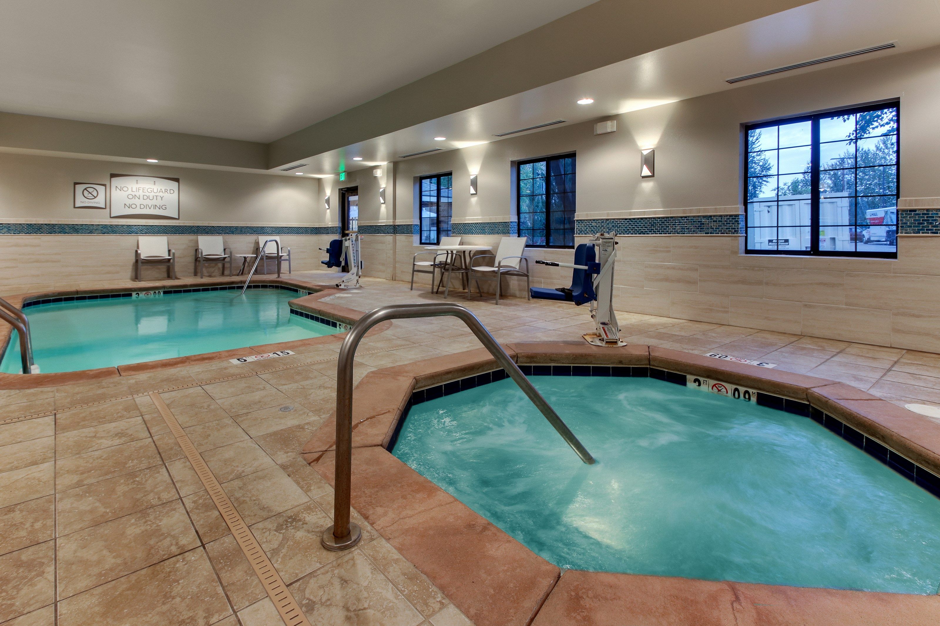 image Relax in the hot tub after a long day.