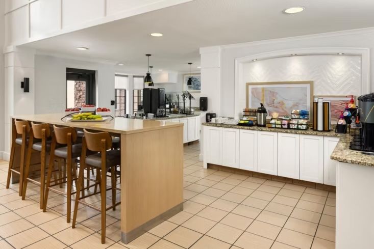 image Hot and cold options laid out every morning — the complimentary breakfast buffet has you covered