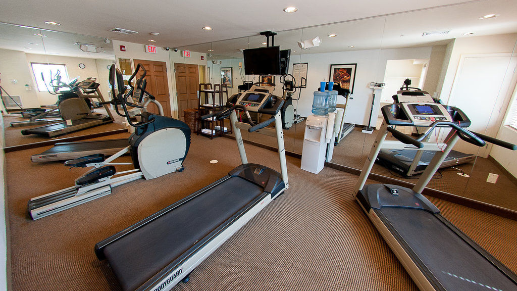 image Stay on track with your fitness goals in a bright, well-equipped gym.