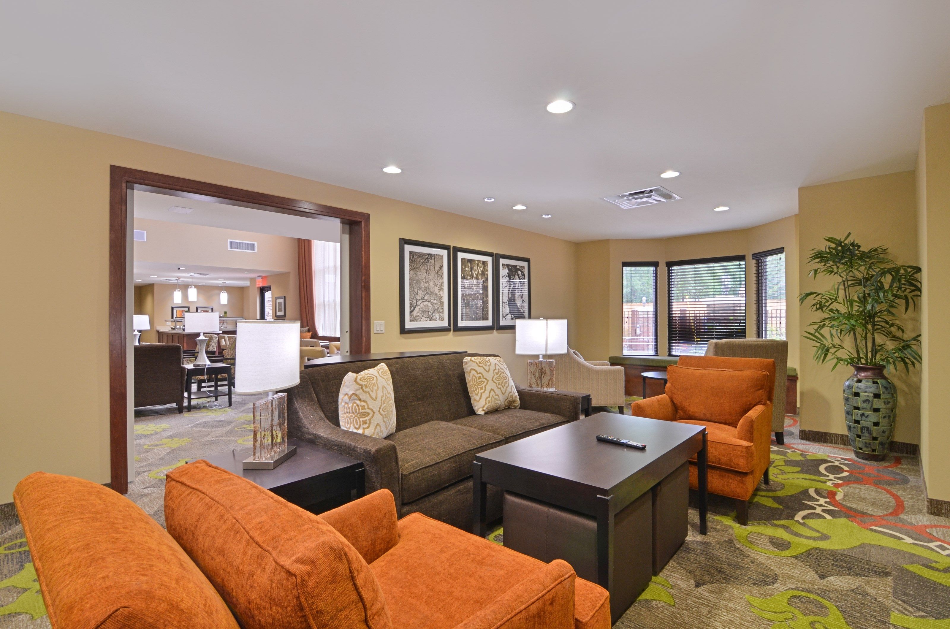 image Chat with friends and family in the communal lounge.