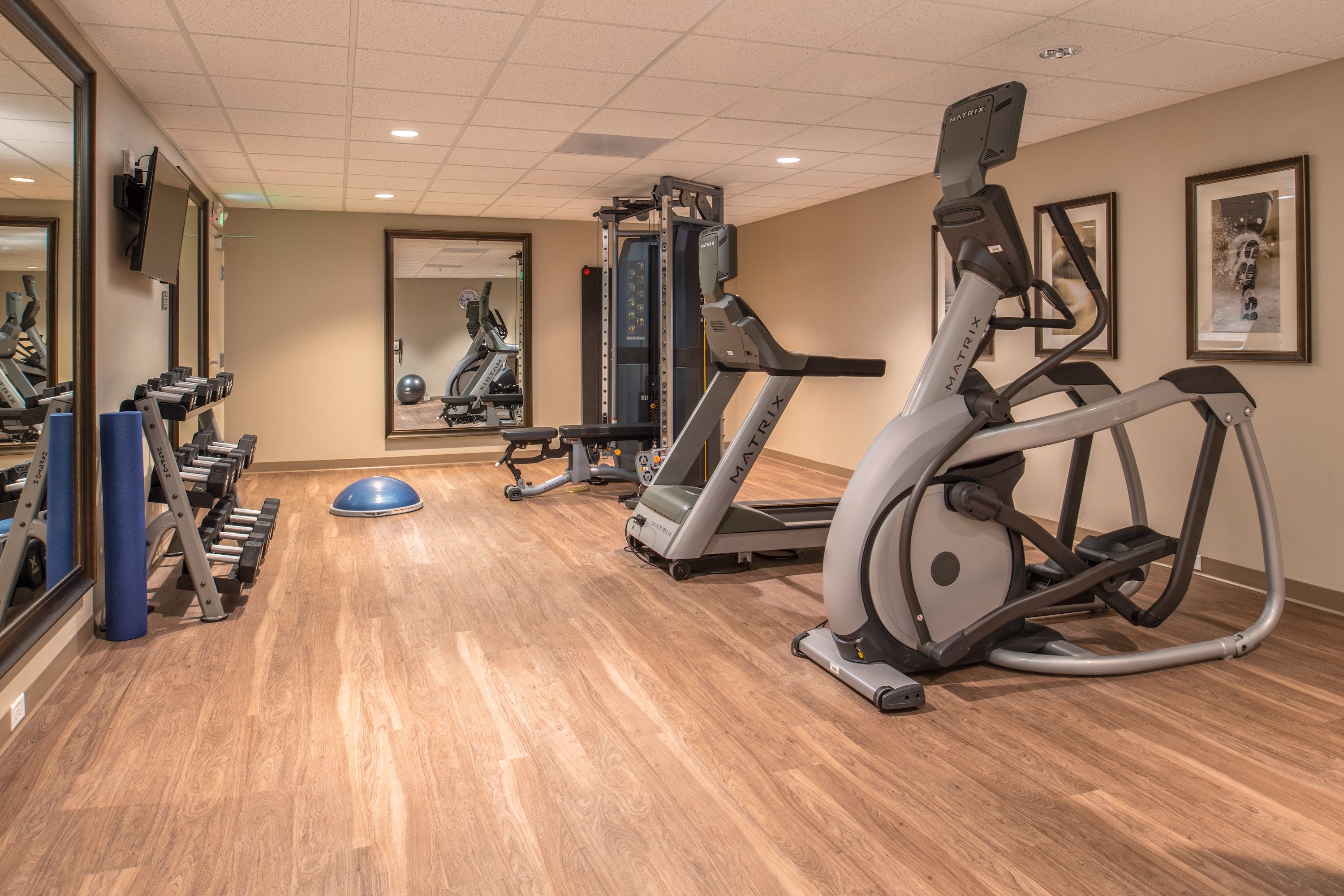 image Keep up your fitness routine at the gym.