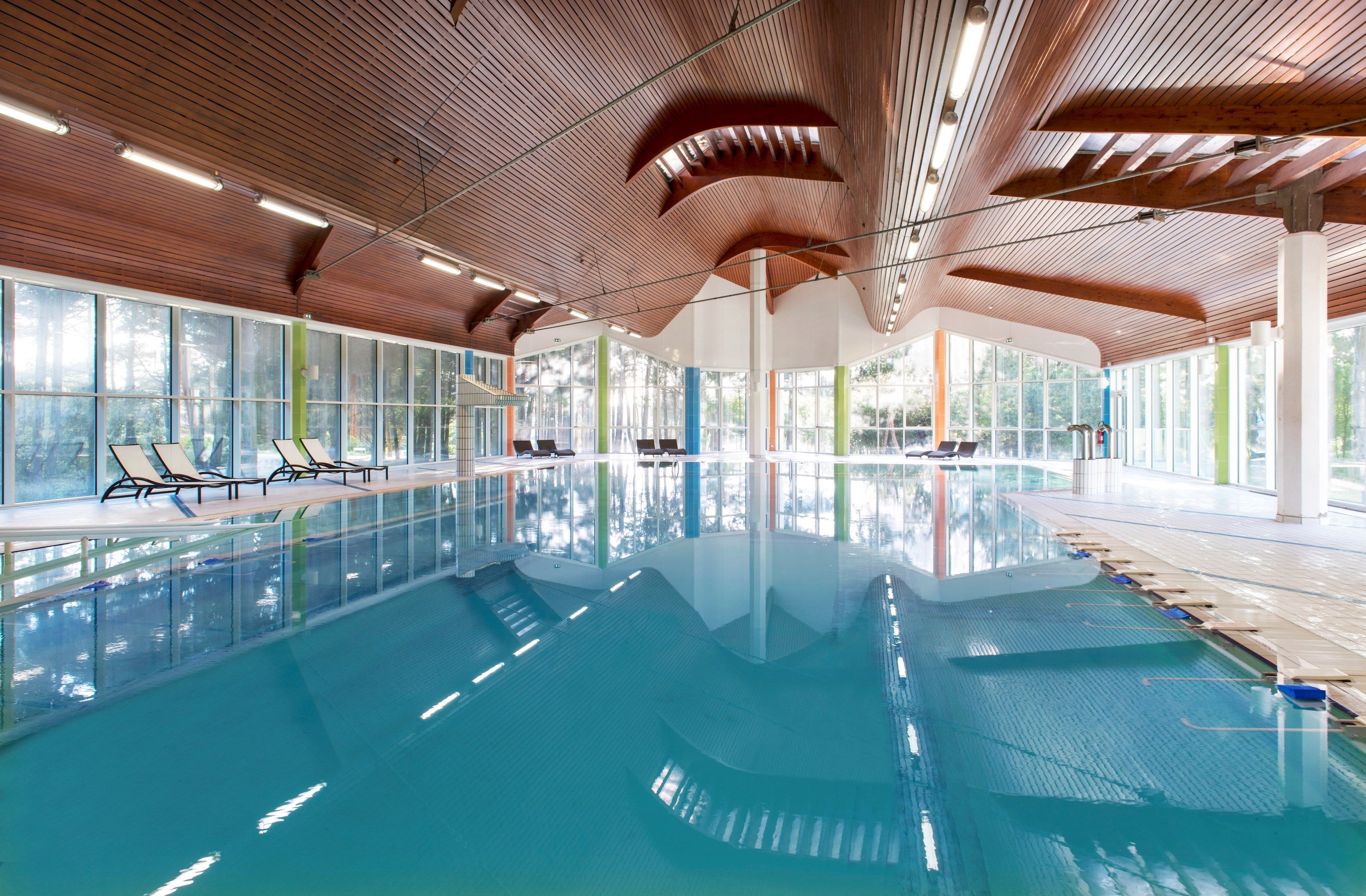 image Dive into the lovely indoor pool after a great day!