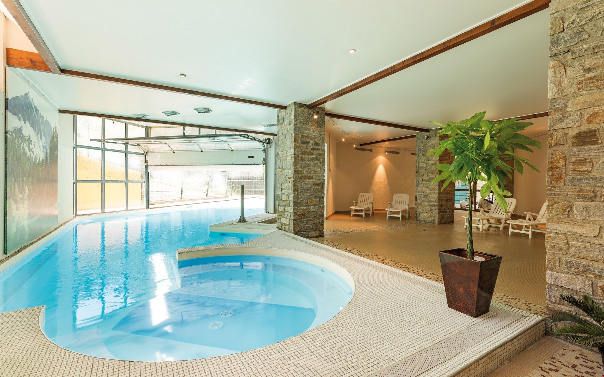 image After a day on the mountain, take a dip in the indoor swimming pool.