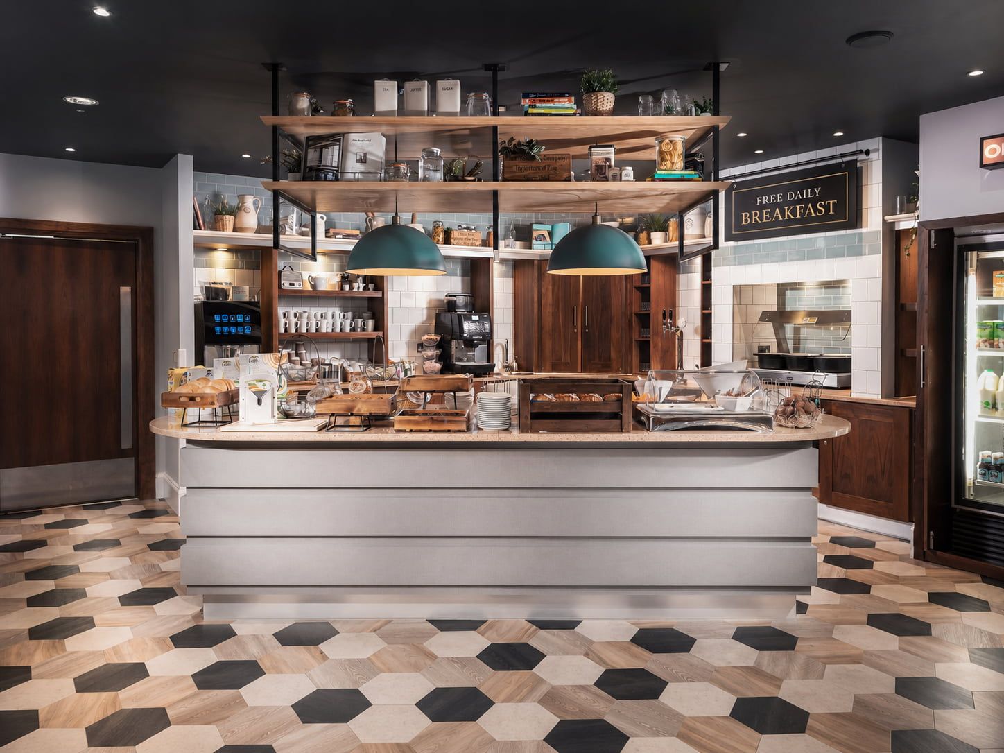 image Enjoy our free daily breakfast bar, stocked with pastries and bread.