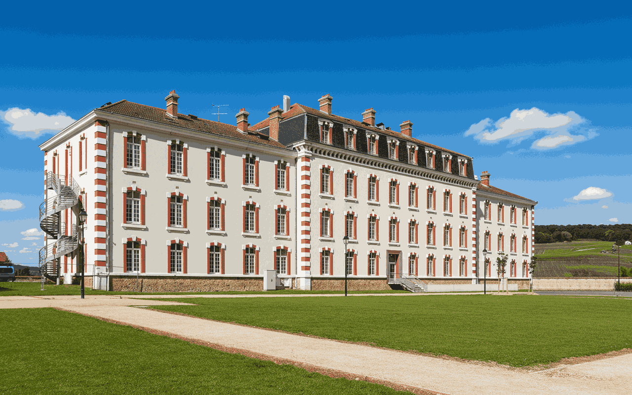 image Stroll the manicured pathways leading up to the stunning historical structure, where comfort meets elegance.
