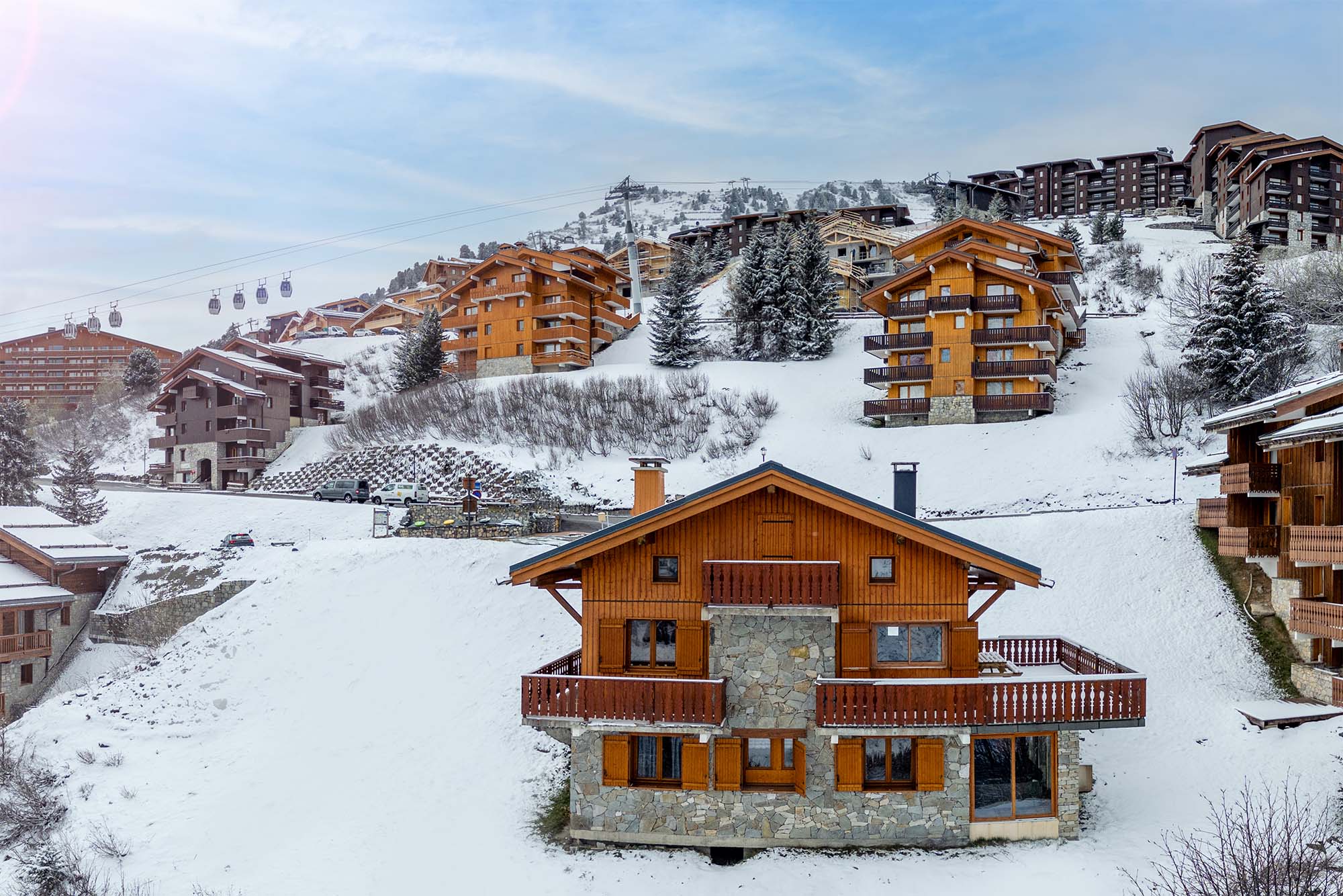 image The chalet perfectly situated among alpine trees with gondola views
