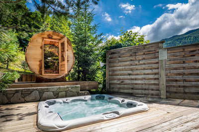 Soothe your muscles either in the private outdoor hot tub or sauna after a day outside.