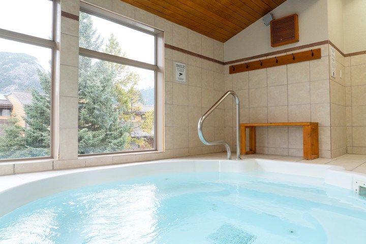 image Soak sore muscles in the indoor hot tub.