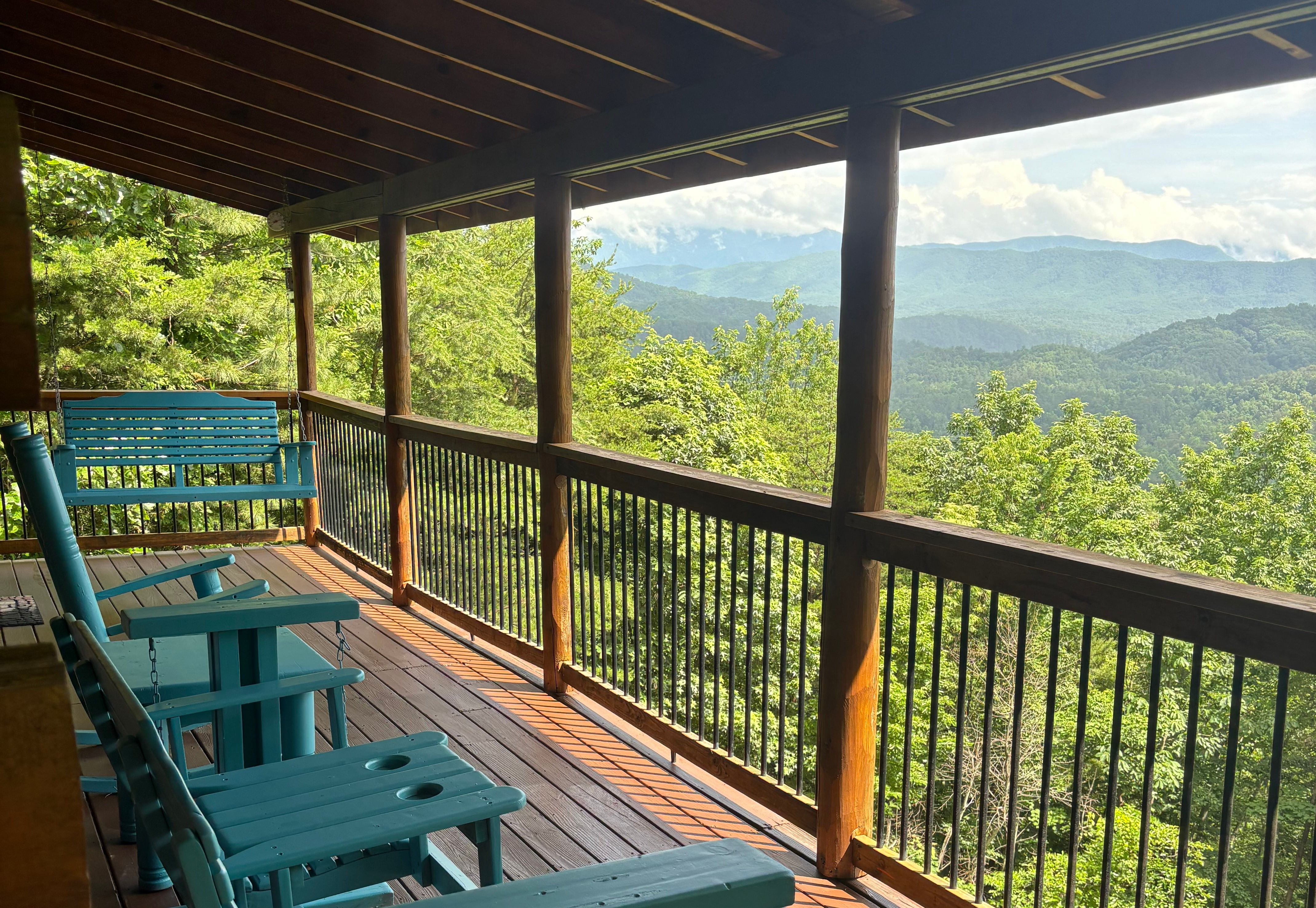 image Sit on your private deck, relax and enjoy the incredible mountain views of the Smokies!