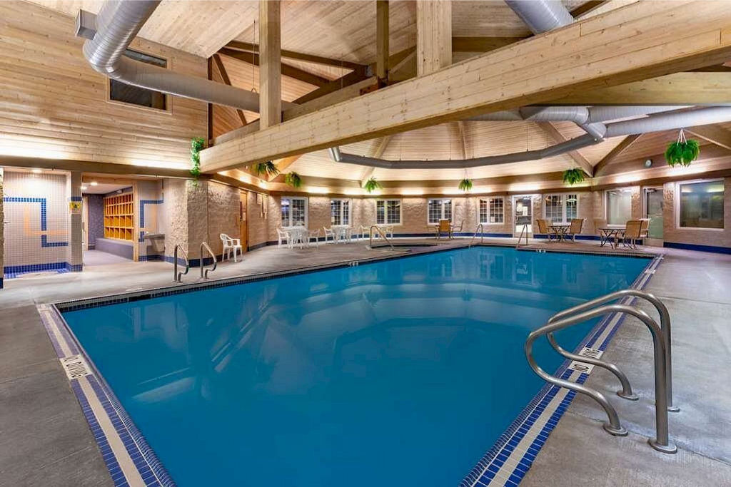 image Jump into the beautiful indoor pool.