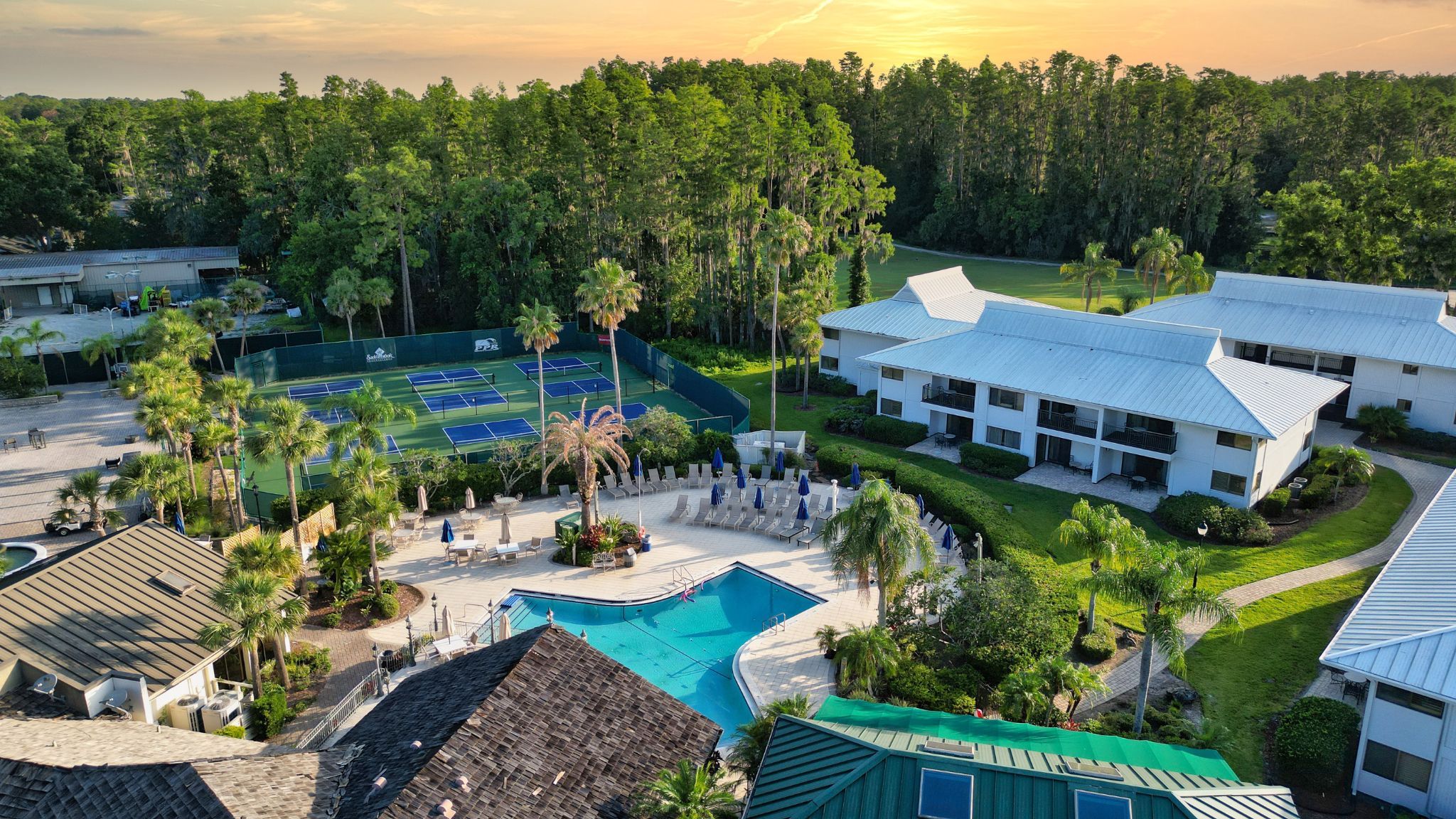 image Unwind in the heart of the resort, where sun-soaked pools and courts create the perfect balance of leisure and play.