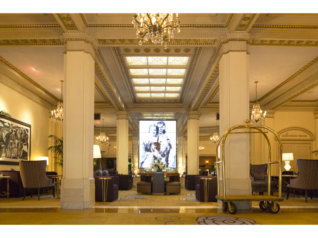 image Spacious and opulent, our lobby features a stunning chandelier and ample seating, making it the perfect place to unwind.