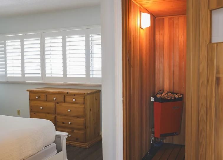 image Unwind in your very own private sauna, perfect for relaxation after a day of activities.