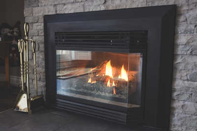 Gather around the warm fireplace, ideal for cozy nights in.