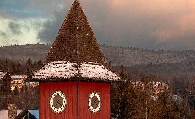 image The snow-dusted clock tower is a feature piece of West Dover!