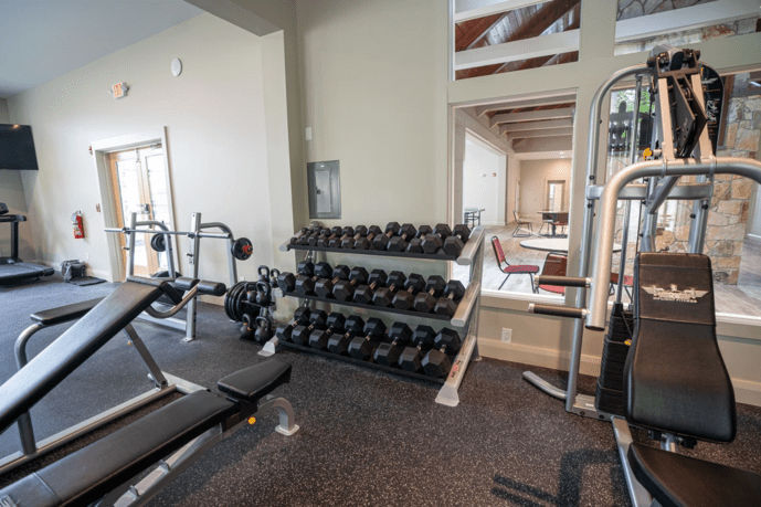 image Stay active during your mountain getaway in the fully-equipped fitness center, featuring a variety of weight training equipment for all fitness levels.