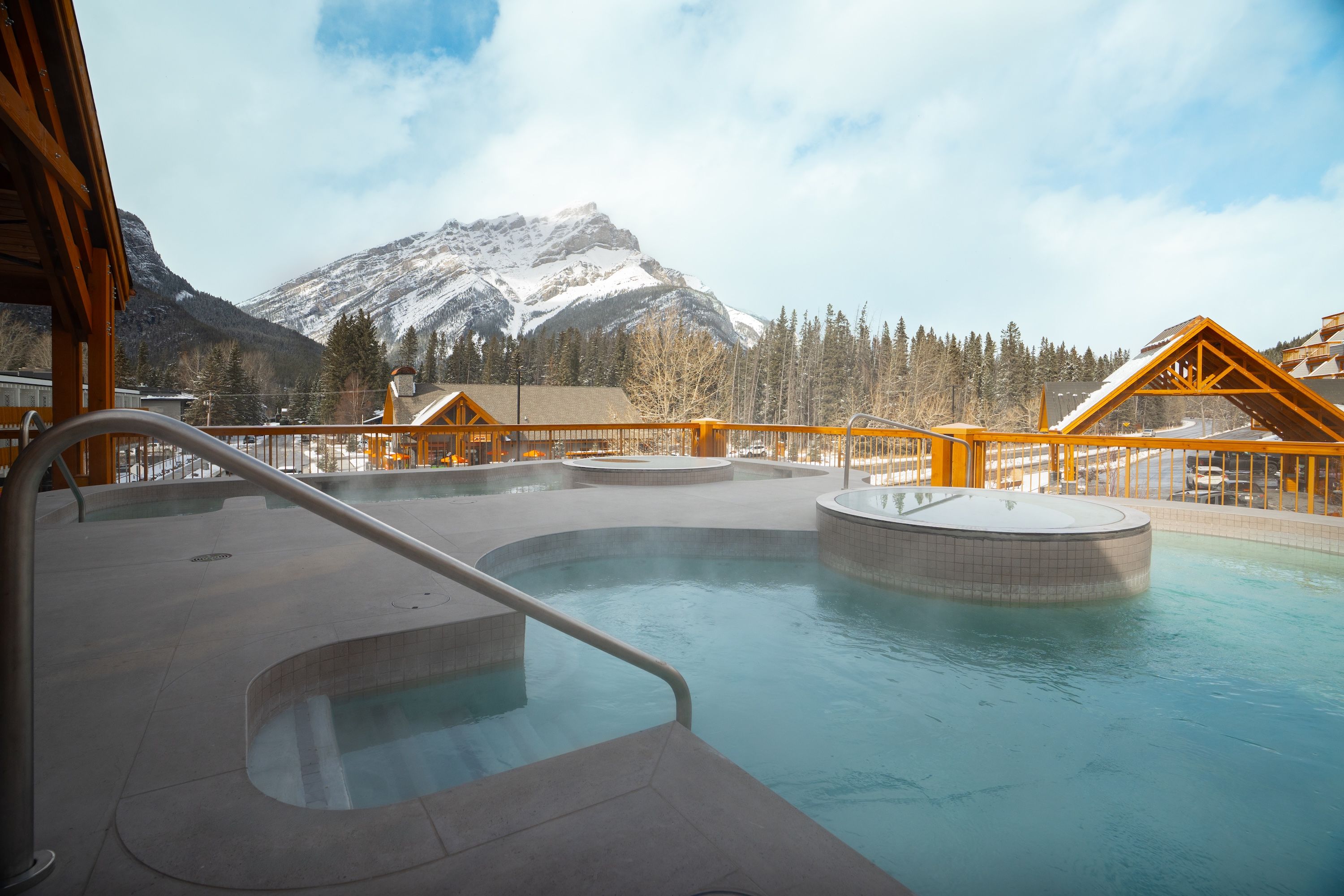 image Soak in the hot tub with mountain views stretching out before you, steam rising against the cold alpine air.