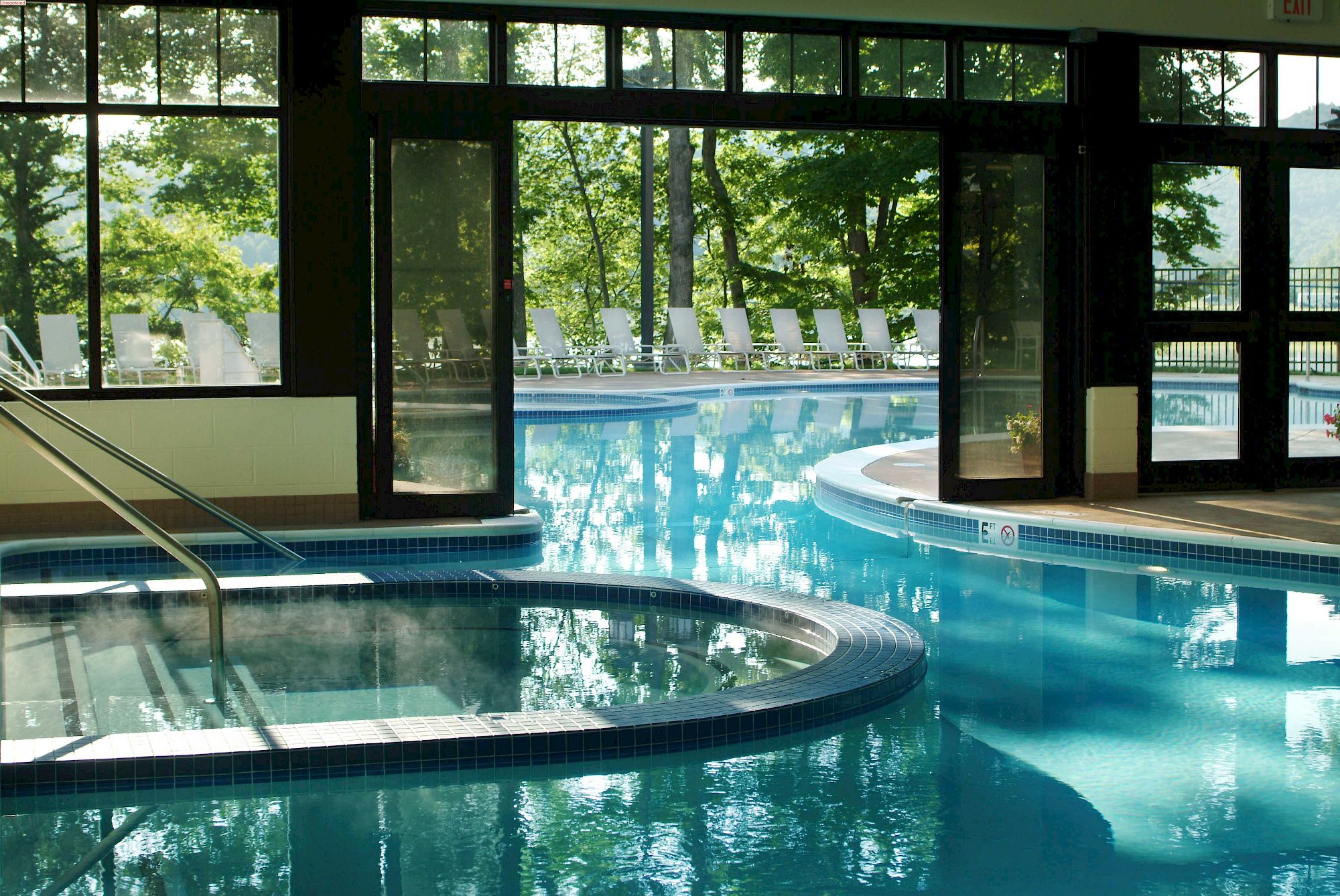 image Peaceful reflections and quiet calm inside a sunlit pool, perfect for unwinding among the trees.
