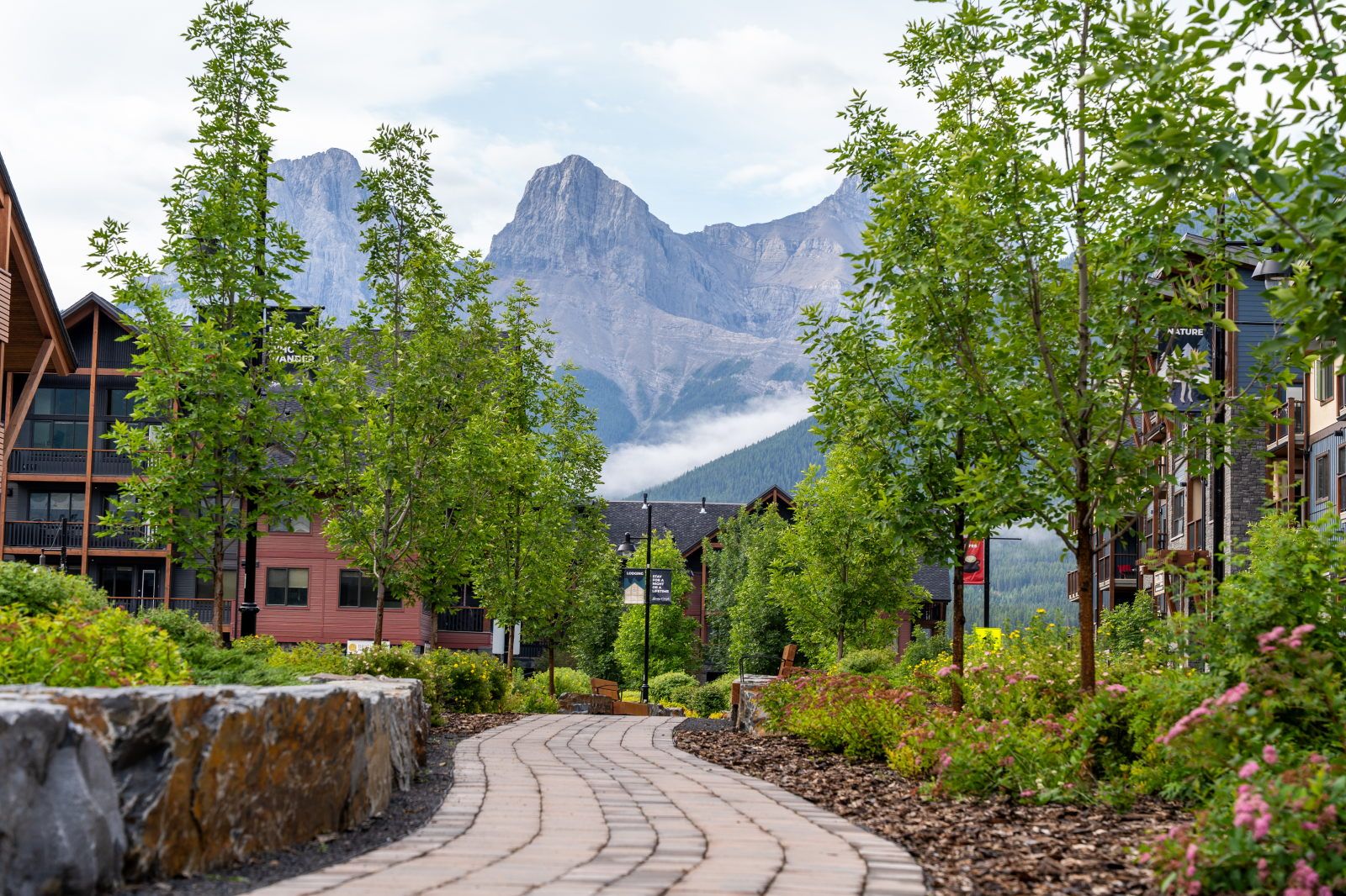 image Explore the beautifully landscaped walkway, embracing nature at every turn.