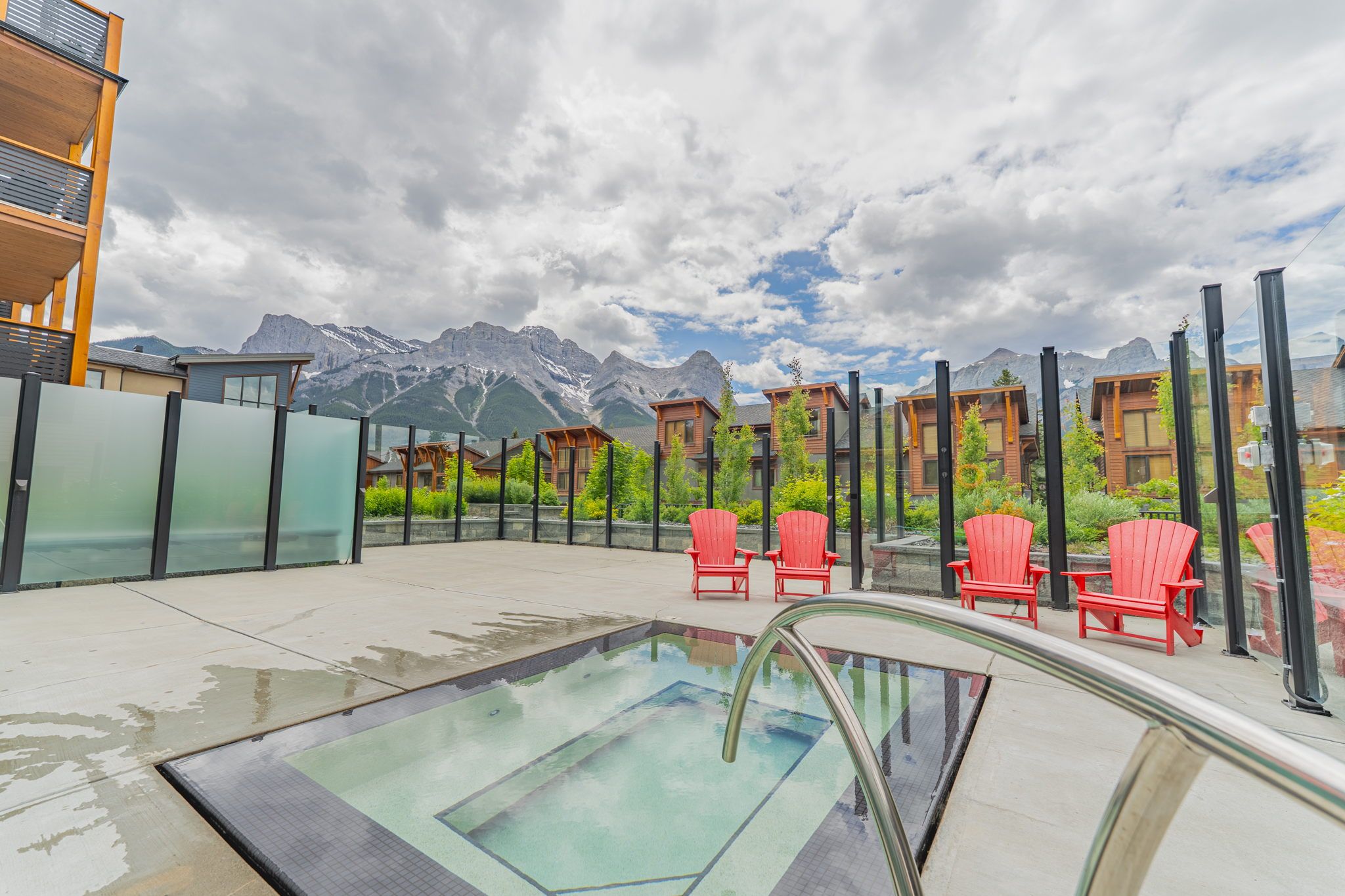image Refresh your spirit in a heated hot tub, with breathtaking mountain views all around.
