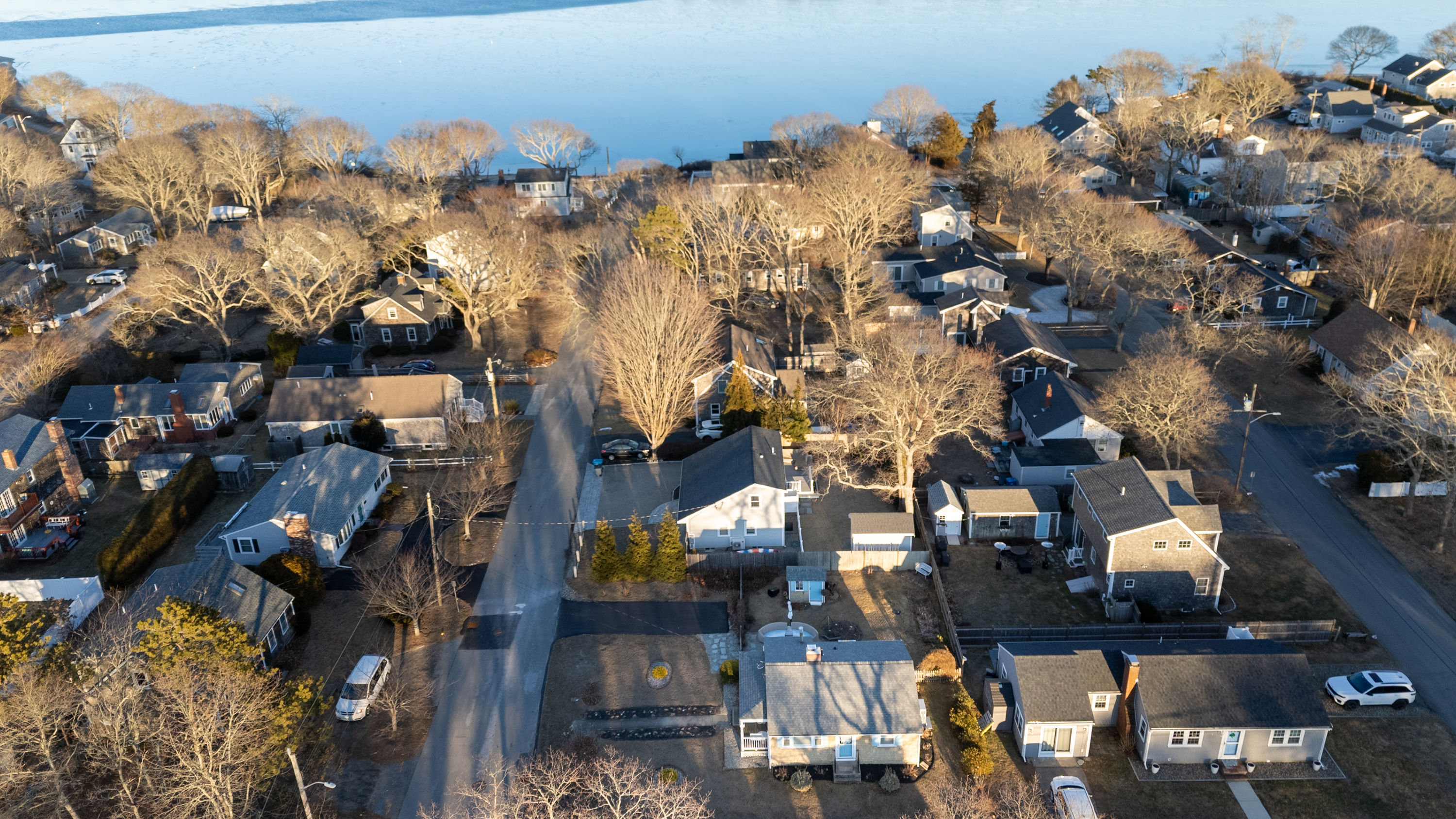image Gorgeous aerial view highlighting the home's proximity to scenic Green Pond.