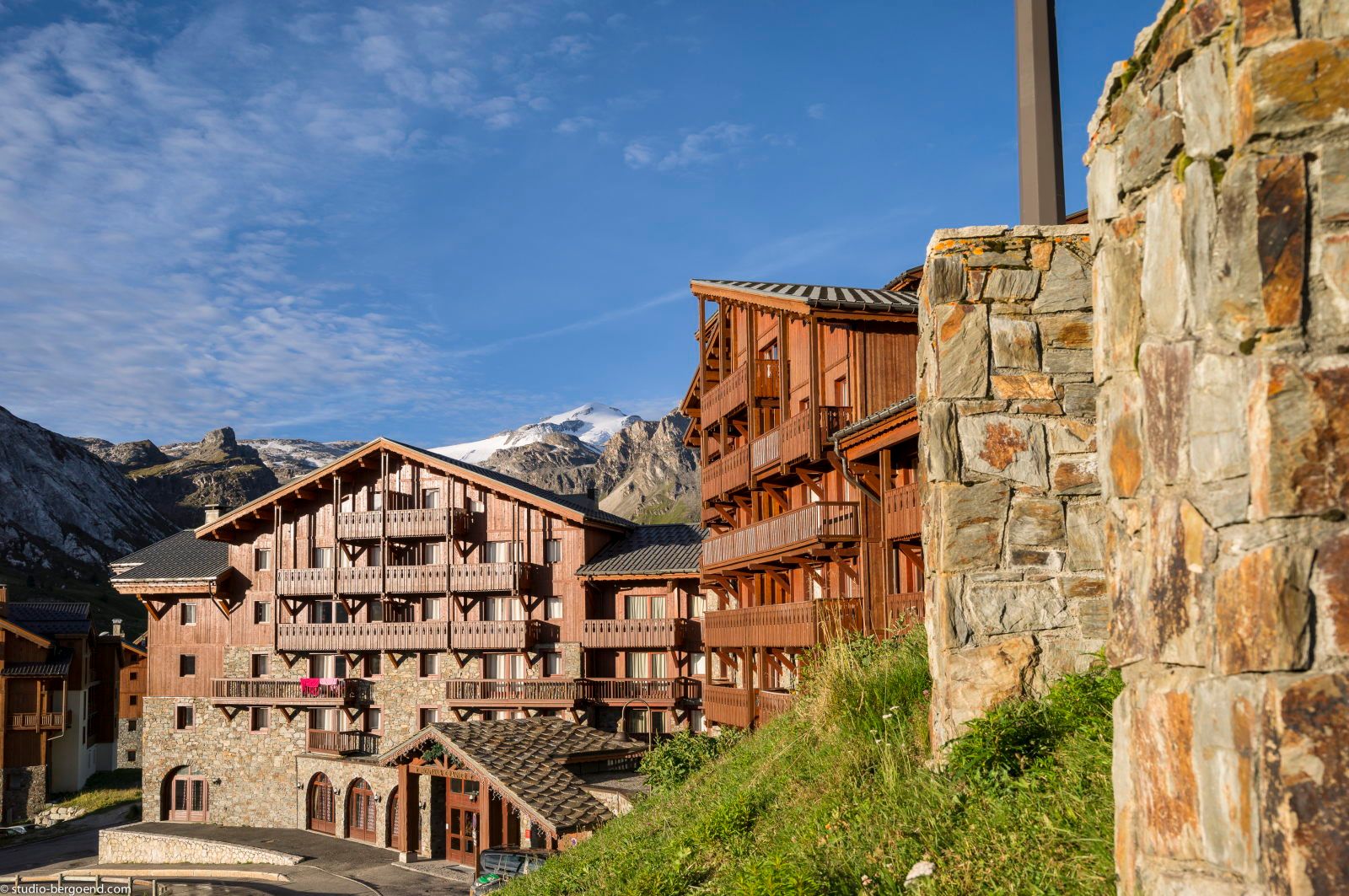 image Traditional alpine architecture set against breathtaking mountain views in the heart of Tignes