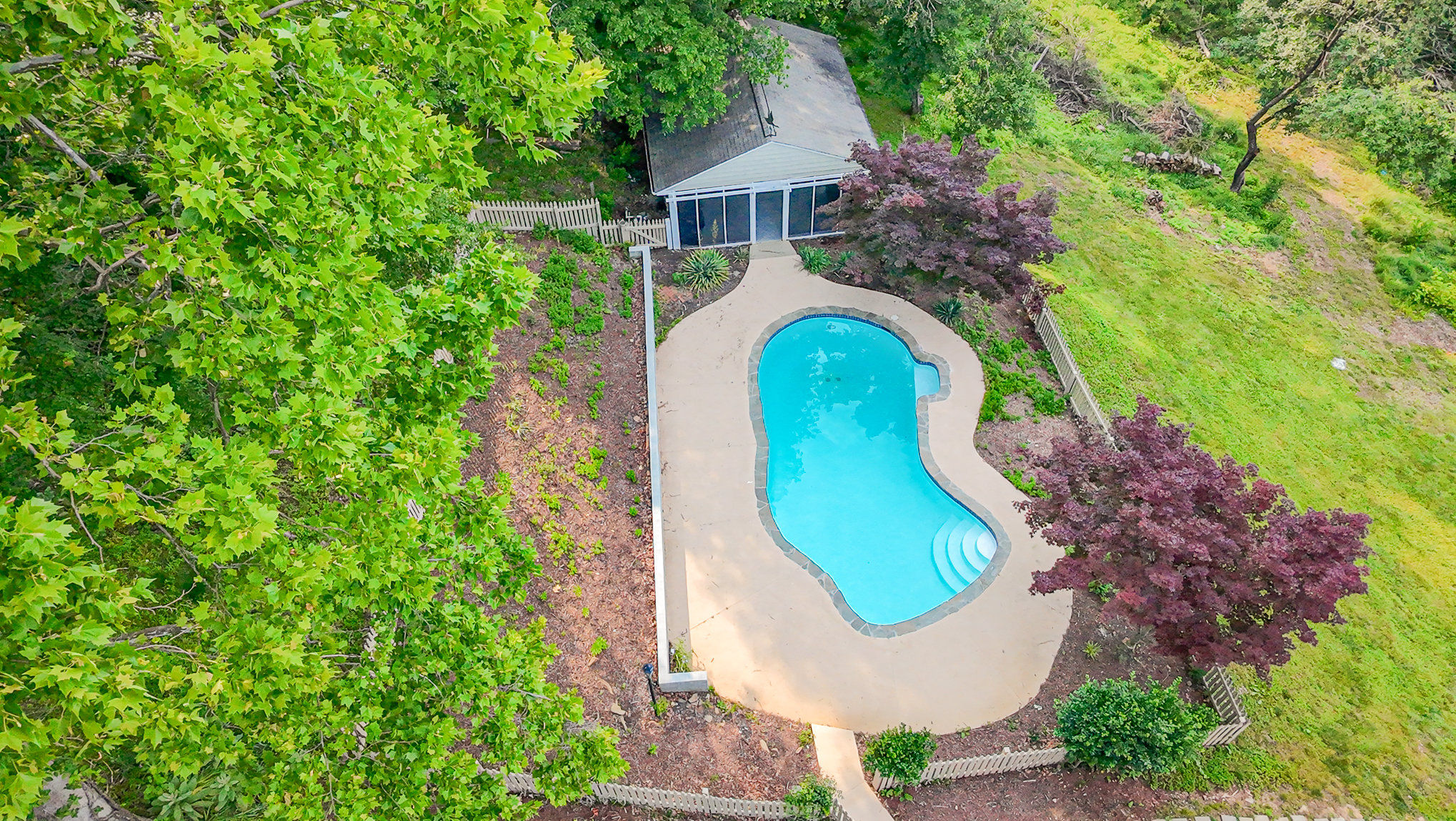 image This inviting pool, surrounded by greenery, offers a peaceful retreat at Woodhaven Reserve.