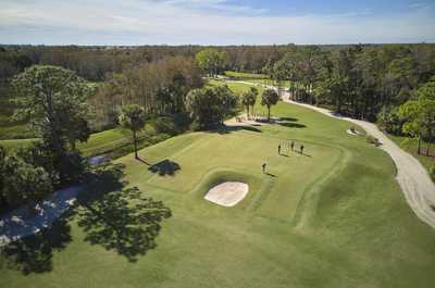 Five championship courses spread out in every direction, starting with The Champion — tee times are never far away