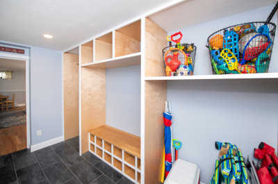 Bright and spacious, this area is perfect for stowing away fun summer gear.