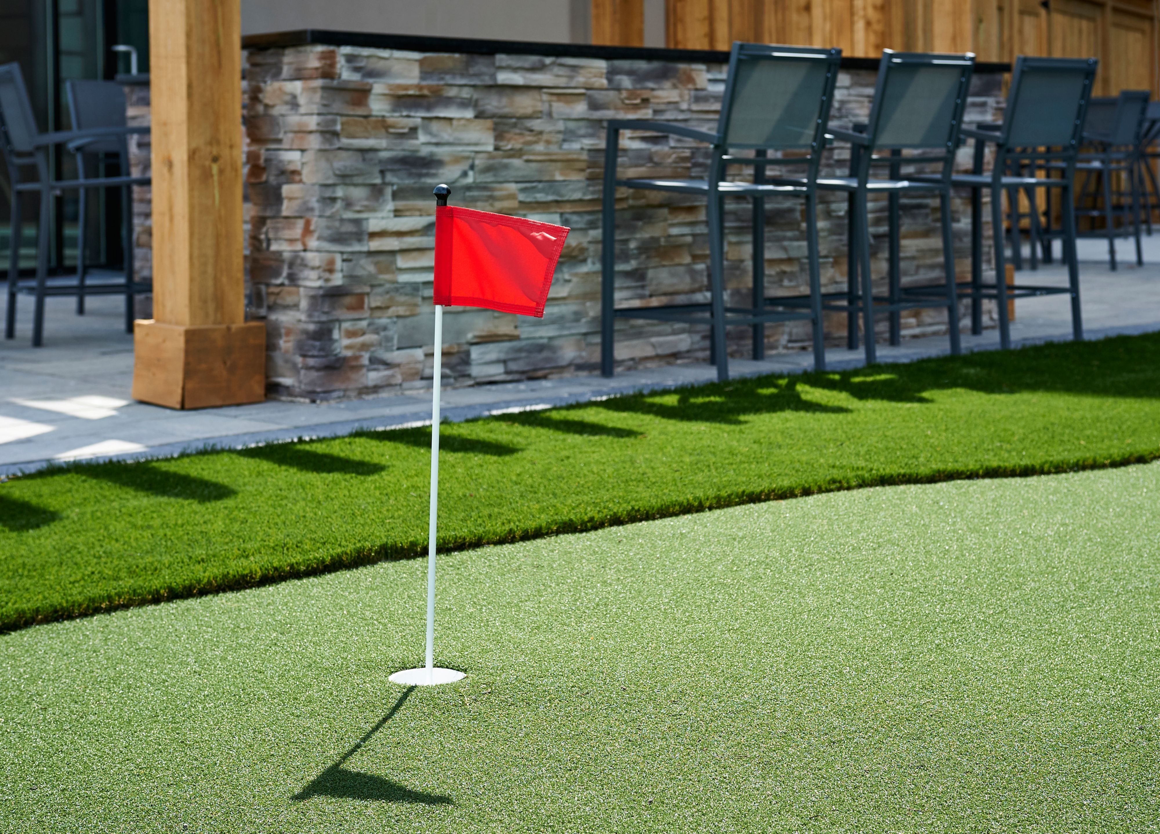 image Outdoor putting green and lawn area.