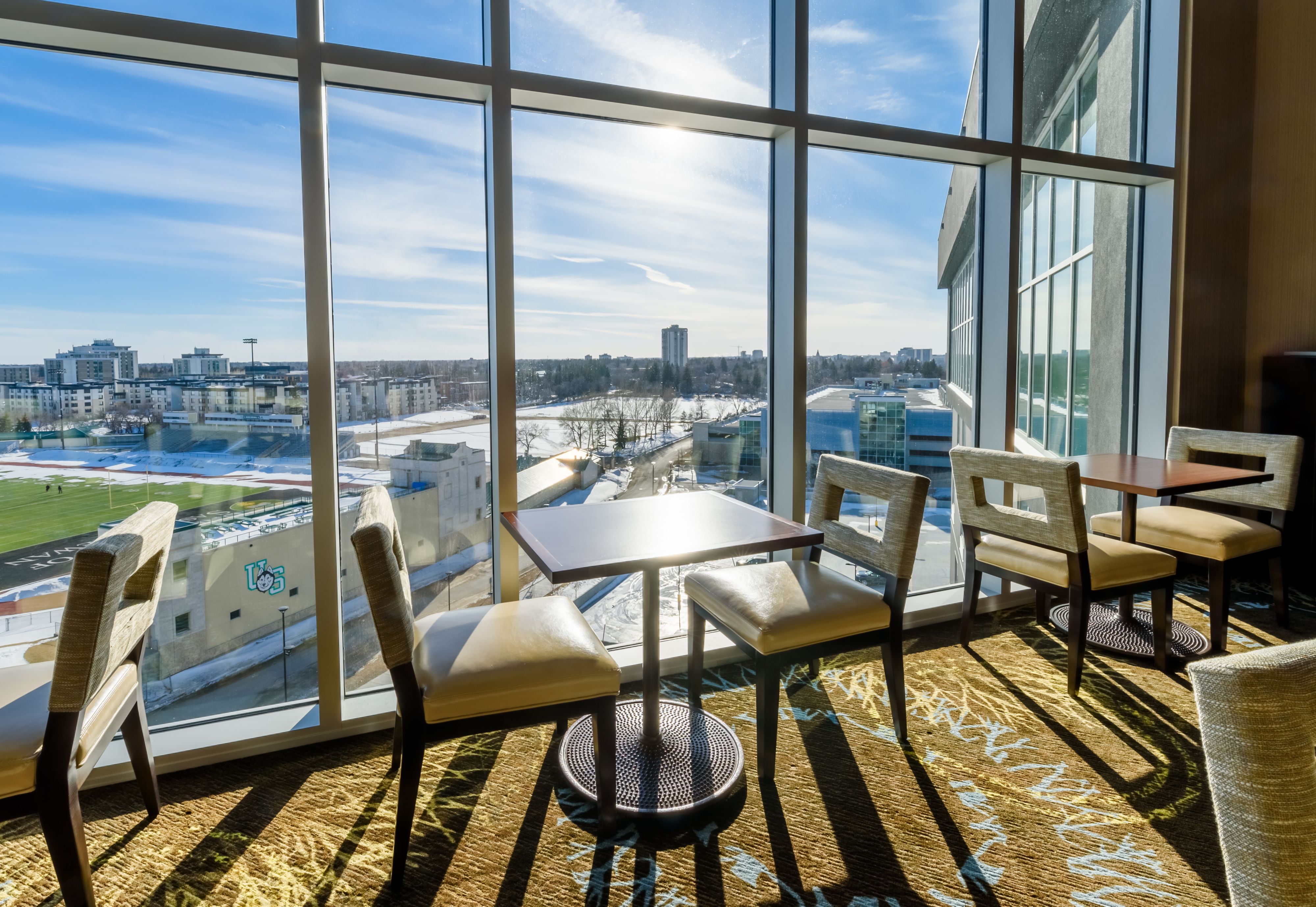 image Panoramic views of the surrounding campus and cityscape.