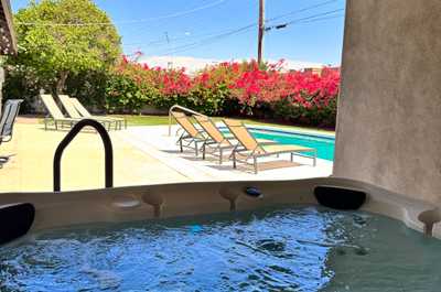 Unwind in the hot tub and soak in the relaxing space covered in walls.