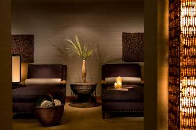 SpaTerre's relaxation lounge offers a spot to pause between treatments.