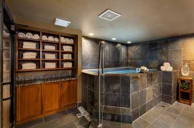 Locker-room guests can soak in the private hot tub at SpaTerre.