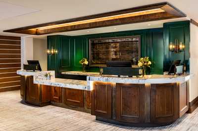 Check-in for SpaTerre treatments starts at the front desk lounge.