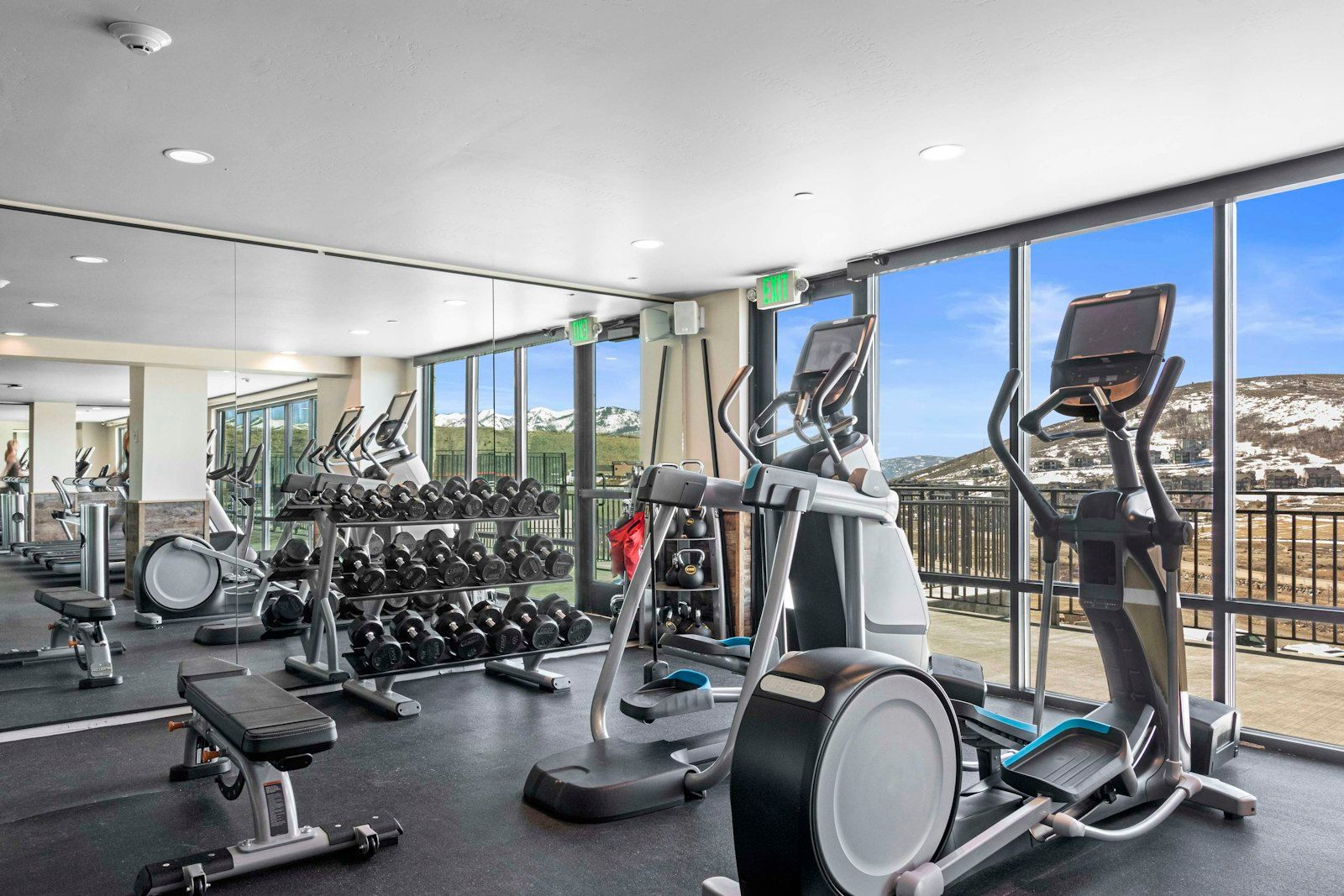 image Fitness center with cardio and weight-training equipment