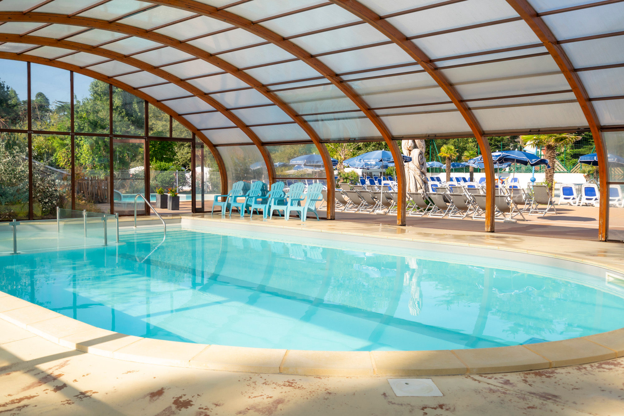 image The indoor heated pool beneath its glass dome.