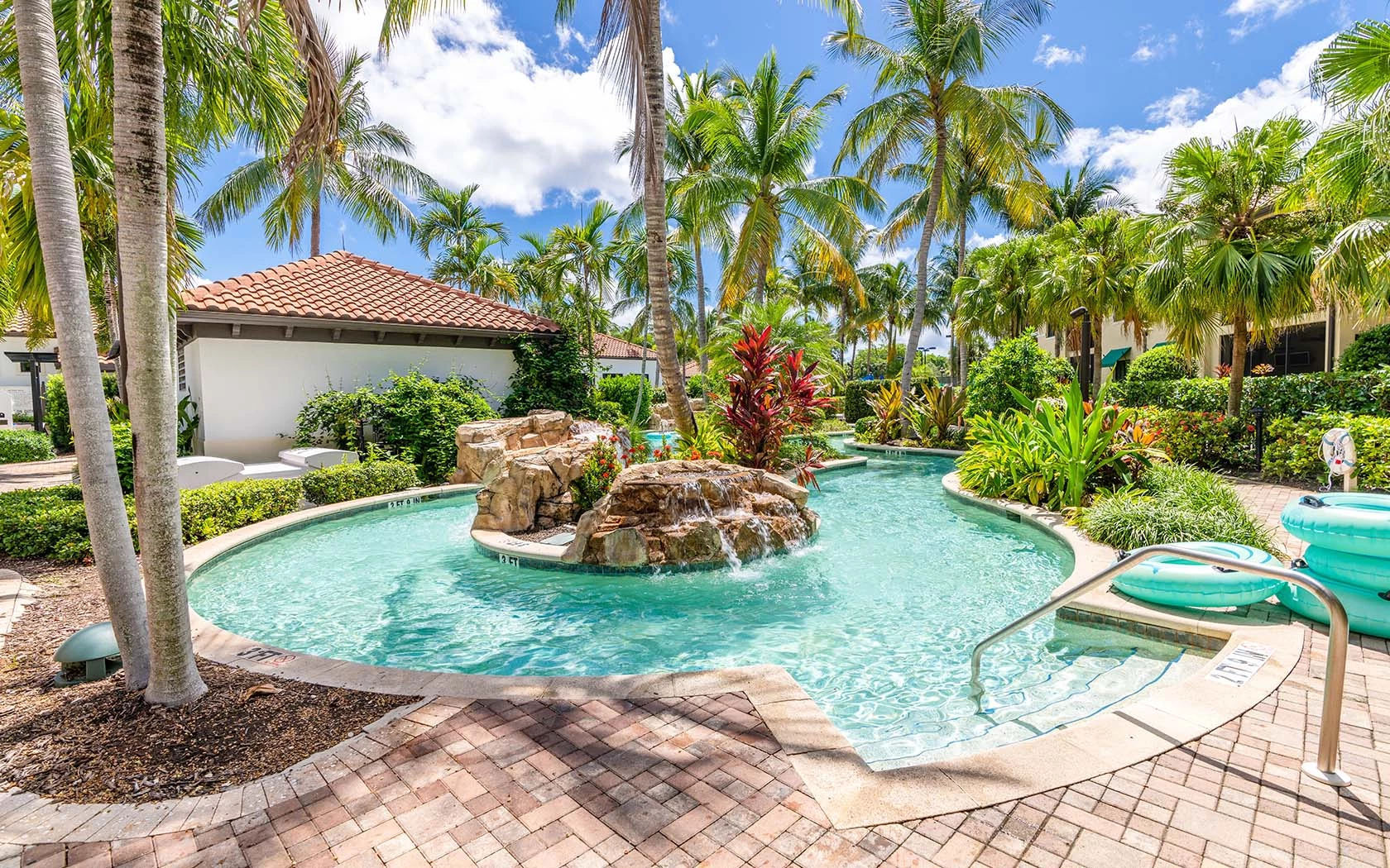 image Outdoor swimming pool beside the villa buildings